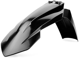 Black Polisport Plastics front fender for bikes, part number 64-5008, shown in the image with a close-up view of its design.