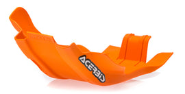 Orange Acerbis skid plate 26305-75226 for motorcycle protection, shown in a close-up view with mounting details.