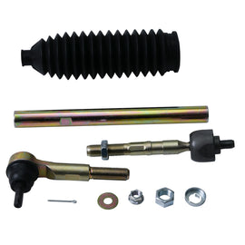 All Balls tie rod end kit for suspension, showing close-up of metal ball joint and rubber boot in a suspension component.