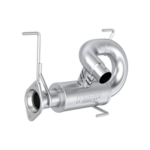 Load image into Gallery viewer, MBRP Exhaust single slip-on system with chrome finish and 5-inch performance muffler, designed for enhanced motorcycle exhaust flow.