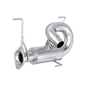 MBRP Exhaust single slip-on system with chrome finish and 5-inch performance muffler, designed for enhanced motorcycle exhaust flow.
