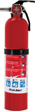 Load image into Gallery viewer, First Alert Pro 2-5 fire extinguisher in red, 2.5 lb. size, with label and safety nozzle, ready for fire safety use