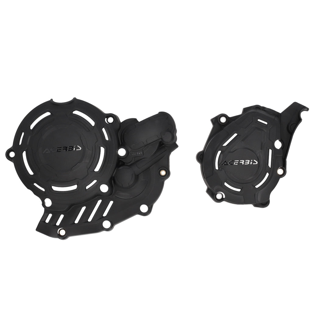 Acerbis X-Power Kit Hus/KTM in black with mounting components, designed for off-road motorcycle protection and performance.
