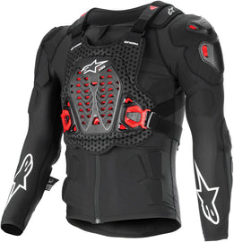 Alpine Star Bionic Xtr Plasma Protection Jacket in black, red, and white, XL, showcasing its durable, armored design.