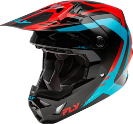 Fly Racing Formula CP Krypton helmet in red, black, and blue with large size, featuring aerodynamic design and ventilation vents.