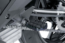 Load image into Gallery viewer, Black PUIG Enduro footpegs for motorcycle foot controls with textured surface and mounting brackets.