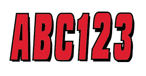 Hardline Series 320 registration kit with red and black graphics decals, featuring detailed design elements for vehicle customization.