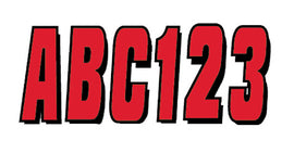 Hardline Series 320 registration kit with red and black graphics decals, featuring detailed design elements for vehicle customization.