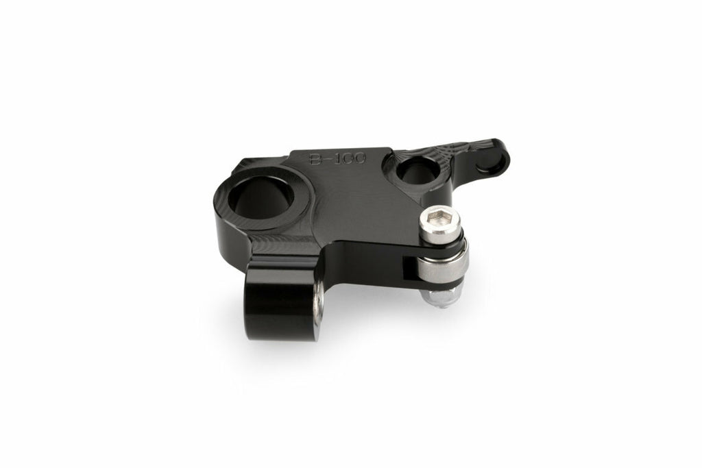 Black PUIG lever adaptor for brake and clutch on Ducati motorcycles, showing the sleek metal component with mounting details.
