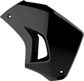 Polisport Plastics black radiator shroud right side for body, model 64-4999R, showing a close-up of the durable plastic component.
