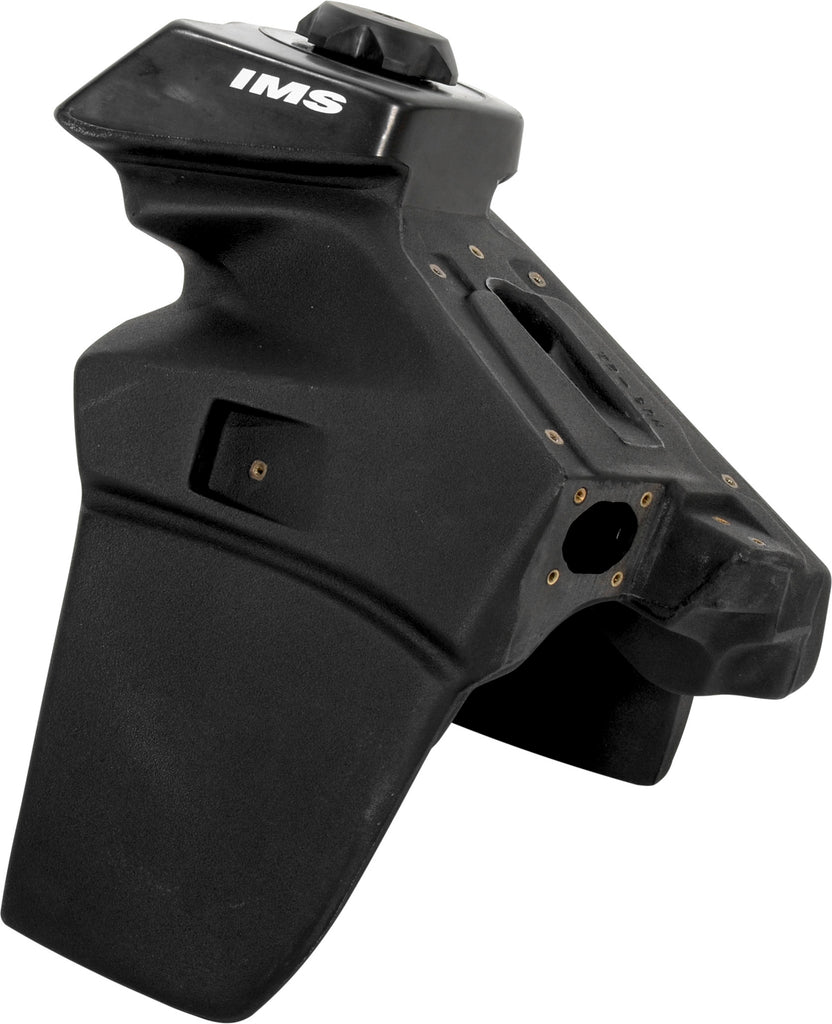 Black IMS Fuel Tank 3.0 Hus 57-3843BK, motorcycle fuel tank with sleek finish, designed for Husqvarna models.