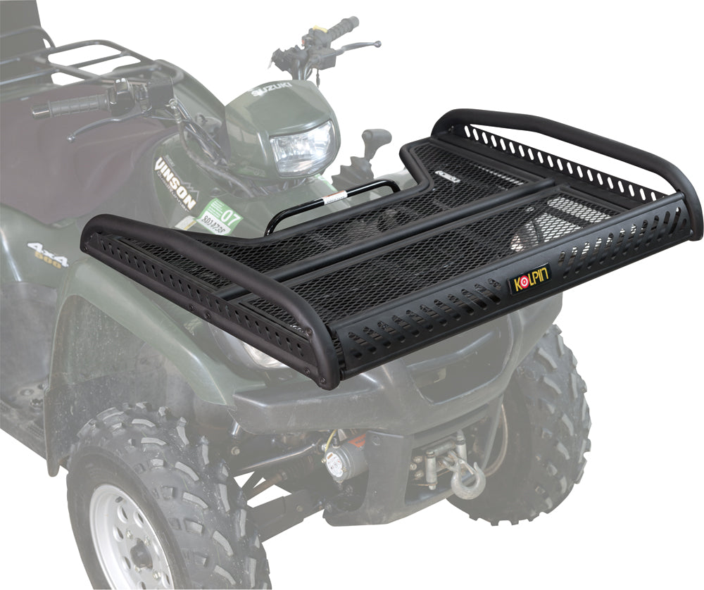Kolpin Flat Basket 23-2005, rugged black storage basket with metal frame, suitable for utility or ATV use.