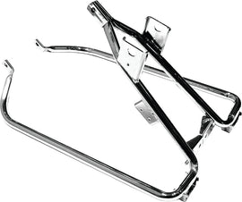 HardDrive Chrome Saddlebag Support Kit for Harley FLT 2009-2013, luggage support brackets with mounting hardware.