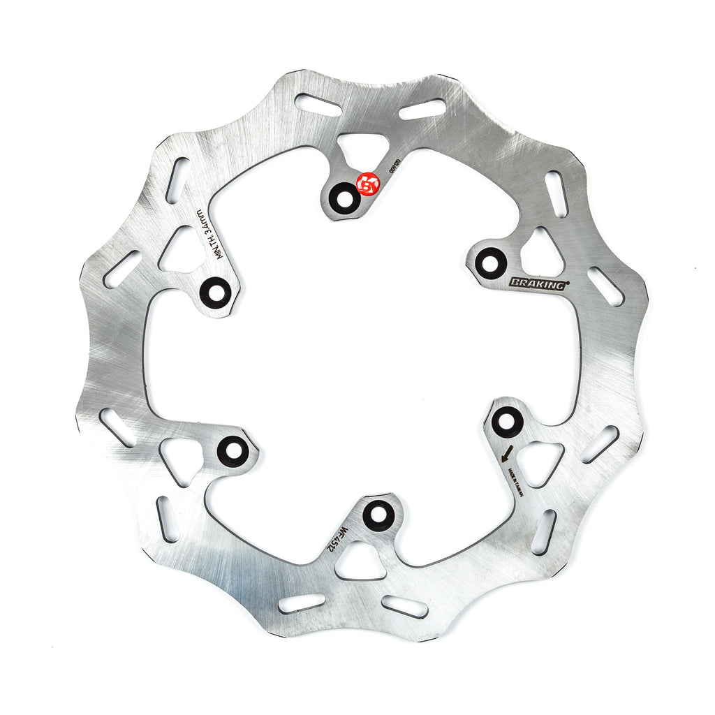 Rear braking rotor by Braking, model Yam 32-2653, showing the metal disc component used for vehicle braking systems.