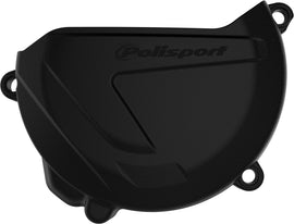Polisport Plastics black clutch cover protector for Yamaha YZ250 motorcycle, part number 64-0755B, shown on bike engine.