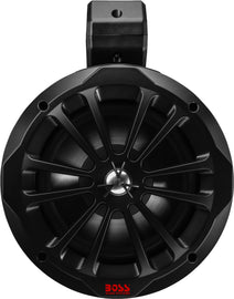 Boss Audio 8-inch Pod Bluetooth speakers with sleek black design and control buttons for portable audio playback.