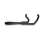 Sawicki Speed Shop M8 Softail mid-length black exhaust pipe with chrome details, designed for Harley-Davidson Softail motorcycles.