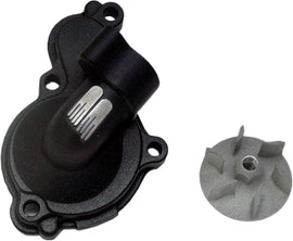 Boyesen black waterpump cover and impeller kit for off-road vehicles, featuring durable design and precise fit.