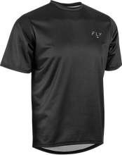 Load image into Gallery viewer, Fly Racing Action Jersey in black, small size, featuring lightweight fabric with brand logo and sporty design for motocross riding.