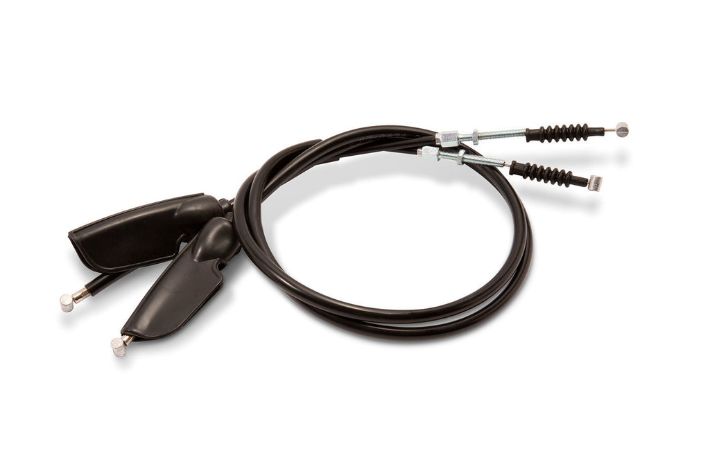 Motion Pro black vinyl front brake cable for motorcycle, 70-5434, showing the durable cable with fittings and black vinyl coating.