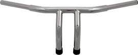 HardDrive 1.25-inch Fat Tiller-Bar handlebars with 8-inch rise in chrome finish, designed for motorcycle customization.