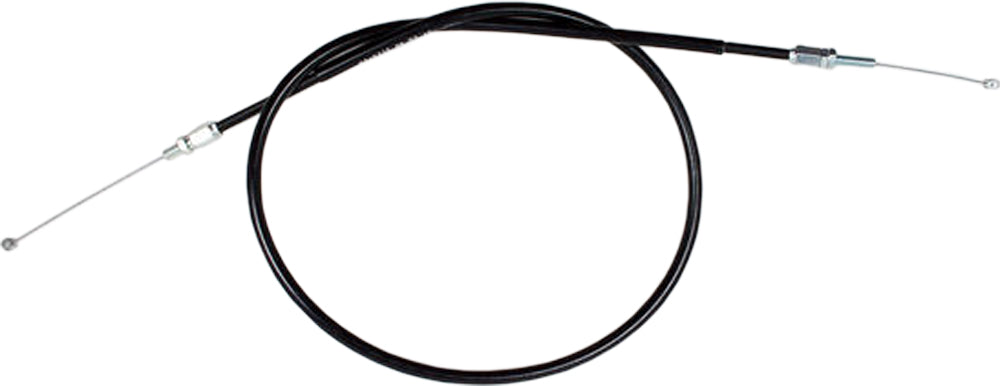 Motion Pro black vinyl throttle pull cable for motorcycle or ATV, showing the cable with fittings and protective outer casing.