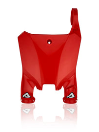 Acerbis Raptor Front Number Plate in red, motorcycle body part with brand logo, designed for off-road or motocross bikes.