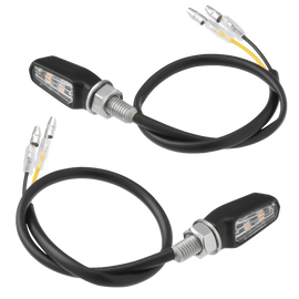ZETA 701 LED turn signals with black housing and clear lens for motorcycle, electrical component, model Pr 634-0119