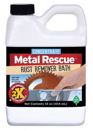 Blaster Rust Remover Concentrate 14 oz. bottle, chemical product for rust removal, with label details visible.