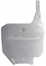 Load image into Gallery viewer, White Polisport Plastics number plate body for motorcycles with the 64-6630 model number, featuring a sleek, durable design.