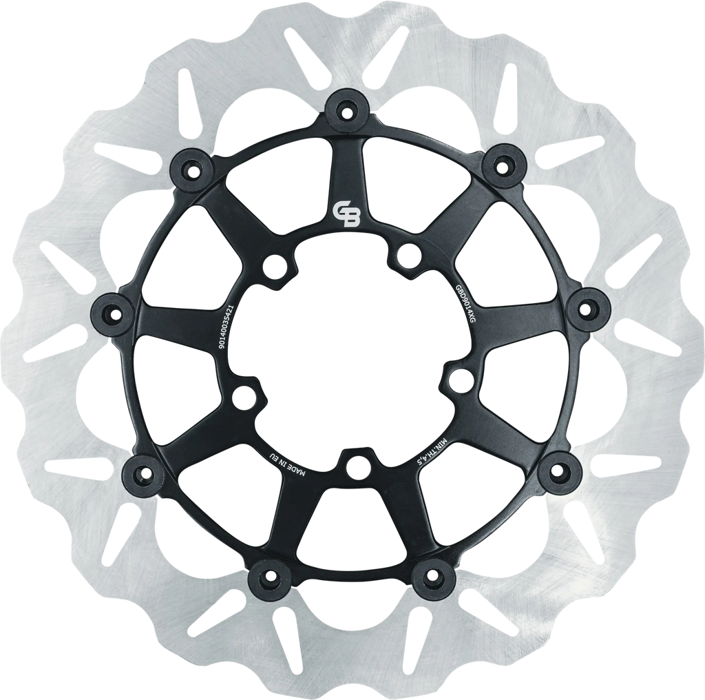 GBRAKES Wave Rotor front brake disc with 17-inch size, showcasing the curved wave design for enhanced performance.