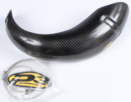 P3 Carbon Fiber P3 Pipe Guard for exhaust system, lightweight protective cover with sleek carbon fiber finish.