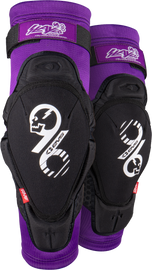 EVS Slayco96 Youth Knee Pad, protective safety gear with adjustable straps and cushioned padding for youth sports protection.
