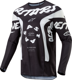 Alpine Star Racer Hana Jersey in black and white, front view showing the sporty design and branding details.
