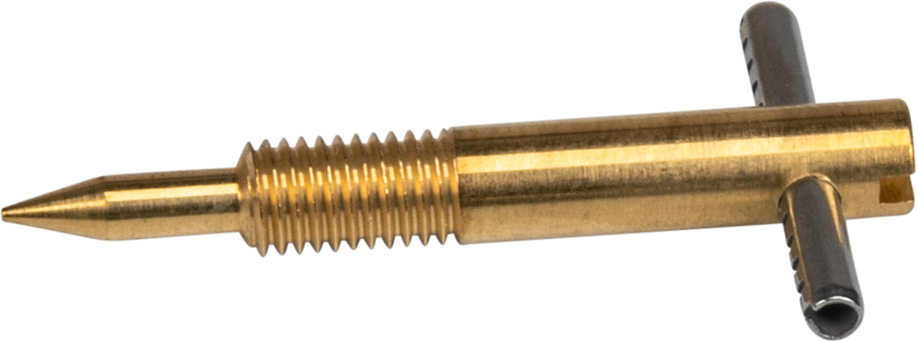 Mikuni High Speed Adjuster 13-0131 for carburetor fuel system, close-up of the adjustment screw and metal components.