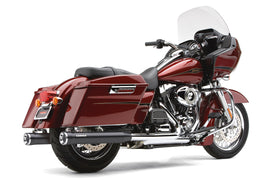 Cobra 3-inch slip-on exhaust in black for Harley FLH/Flt models 1995-2016, featuring sleek, durable design.