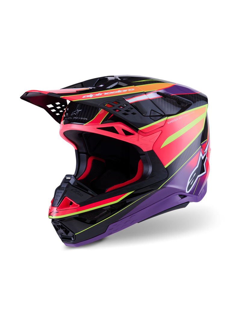 Supertech S M10 Era Helmet Pnk/Violet/Ylw Fluo Glossy Sm