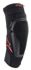 Alpine Star Bionic Flex knee protector in black and red, size large/xl, with adjustable straps and protective padding.