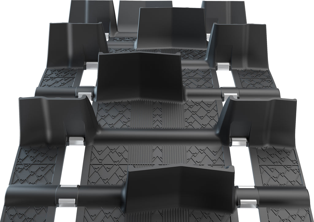 Camso Tire Challenger 300lx 3.50 pitch tracks with 15-inch width, featuring deep treads for off-road traction.