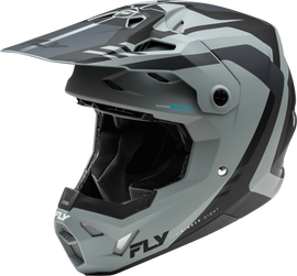 Fly Racing Formula CP Krypton helmet in matte grey and black, XL size, with aerodynamic design and ventilation details visible.