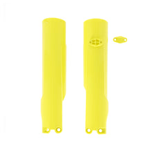 Load image into Gallery viewer, Acerbis yellow lower fork cover set for motorcycle front forks, designed to protect and enhance the appearance of bike suspension.
