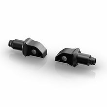 Load image into Gallery viewer, Black RIZOMA footpeg mount kit for passenger, showing sturdy metal construction with mounting hardware and sleek design.