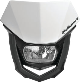 Polisport Plastics white and black headlight halo for 64-6921 motorcycle or bike, showcasing its sleek design and color.