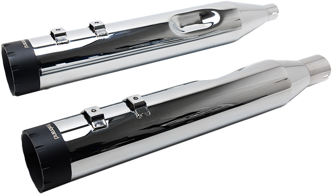 Chrome FireBrand Monarch Muffler for M8 Touring motorcycles, exhaust system component, designed for 2017-2021 models.