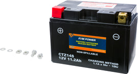 Fire Power Fire Power Battery CTZ14S sealed factory-activated battery with black casing and terminal connections.