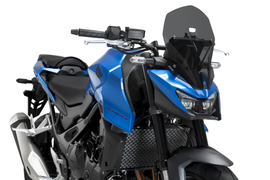 PUIG Naked New Gen Tour dark smoke motorcycle windscreen, designed for Honda models, providing wind protection and a sleek look.