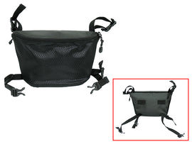 SP1 Handlebar Bag 45-24700 accessory with adjustable straps mounted on a bicycle handlebar for storage.