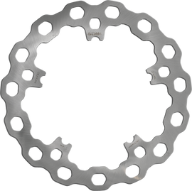 GALFER stainless steel 11.8-inch Permtr Cubiq Fr brake rotor for fixed motorcycles, shown with detailed surface finish.