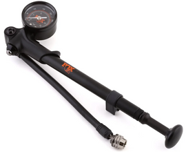 Fox foldable pump with 300 PSI capacity, compact tools for inflating tires and sports equipment, featuring a foldable design for portability.