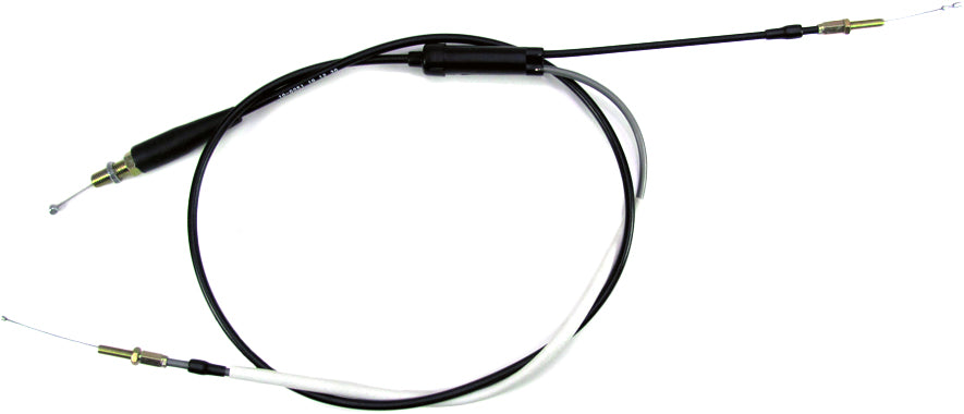 Motion Pro Black Vinyl Throttle Cable 70-0051 with metal fittings, designed for motorcycle control systems and smooth throttle operation.